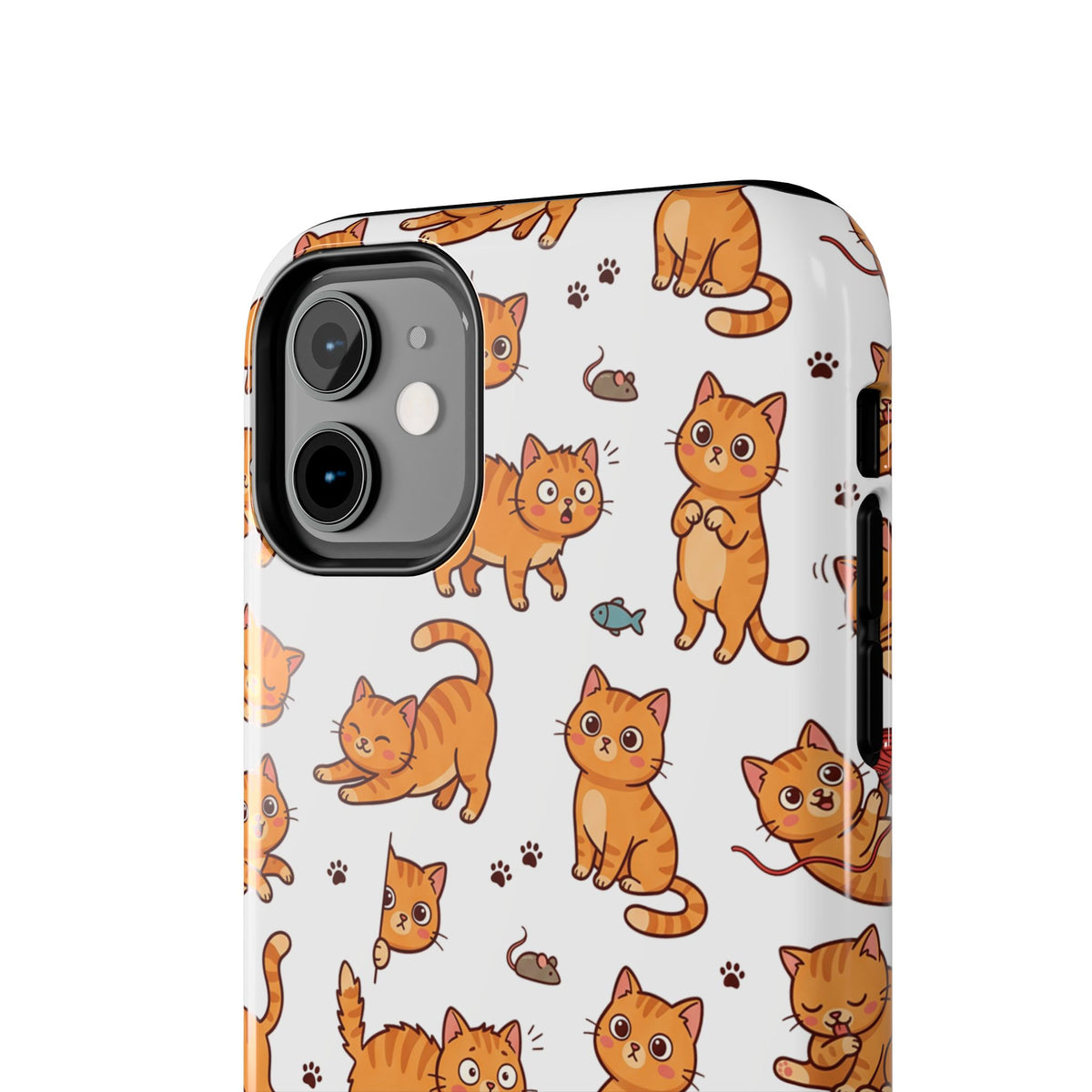Playful Cats Phone Case – White Edition | Cute Kitten Pattern | iPhone case