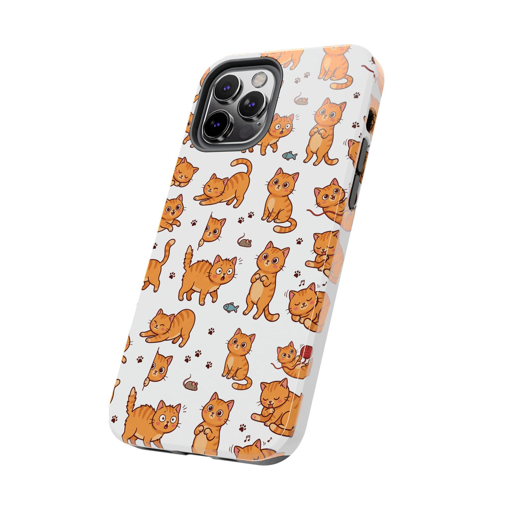 Playful Cats Phone Case – White Edition | Cute Kitten Pattern | iPhone case