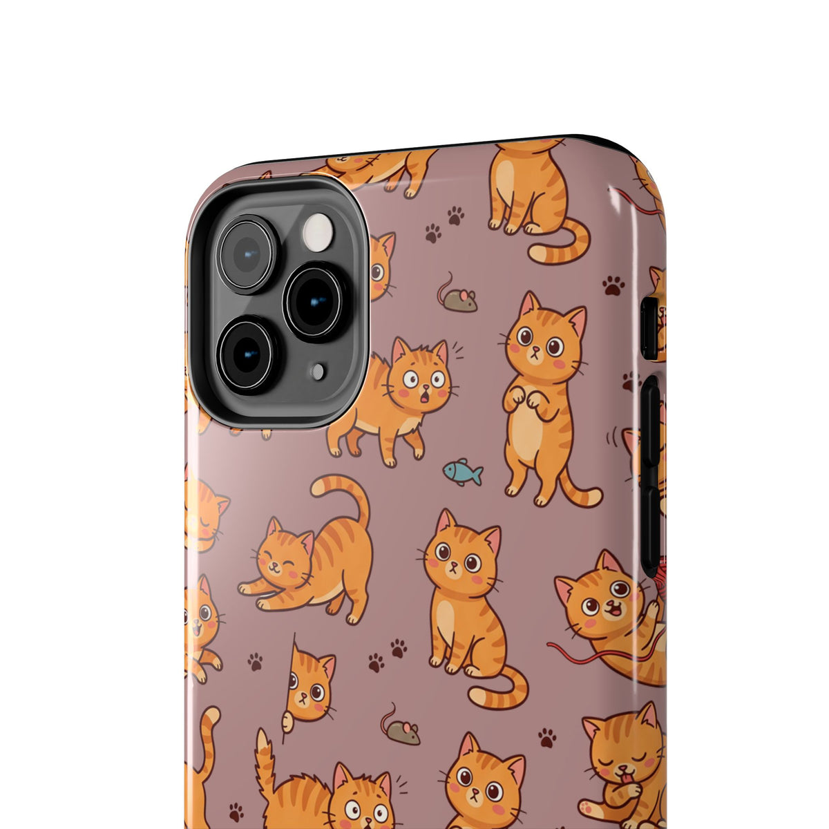 Playful Cats Phone Case – Mocha Edition | Cute Kitten Pattern | iPhone case