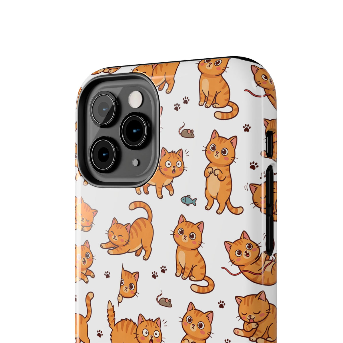 Playful Cats Phone Case – White Edition | Cute Kitten Pattern | iPhone case