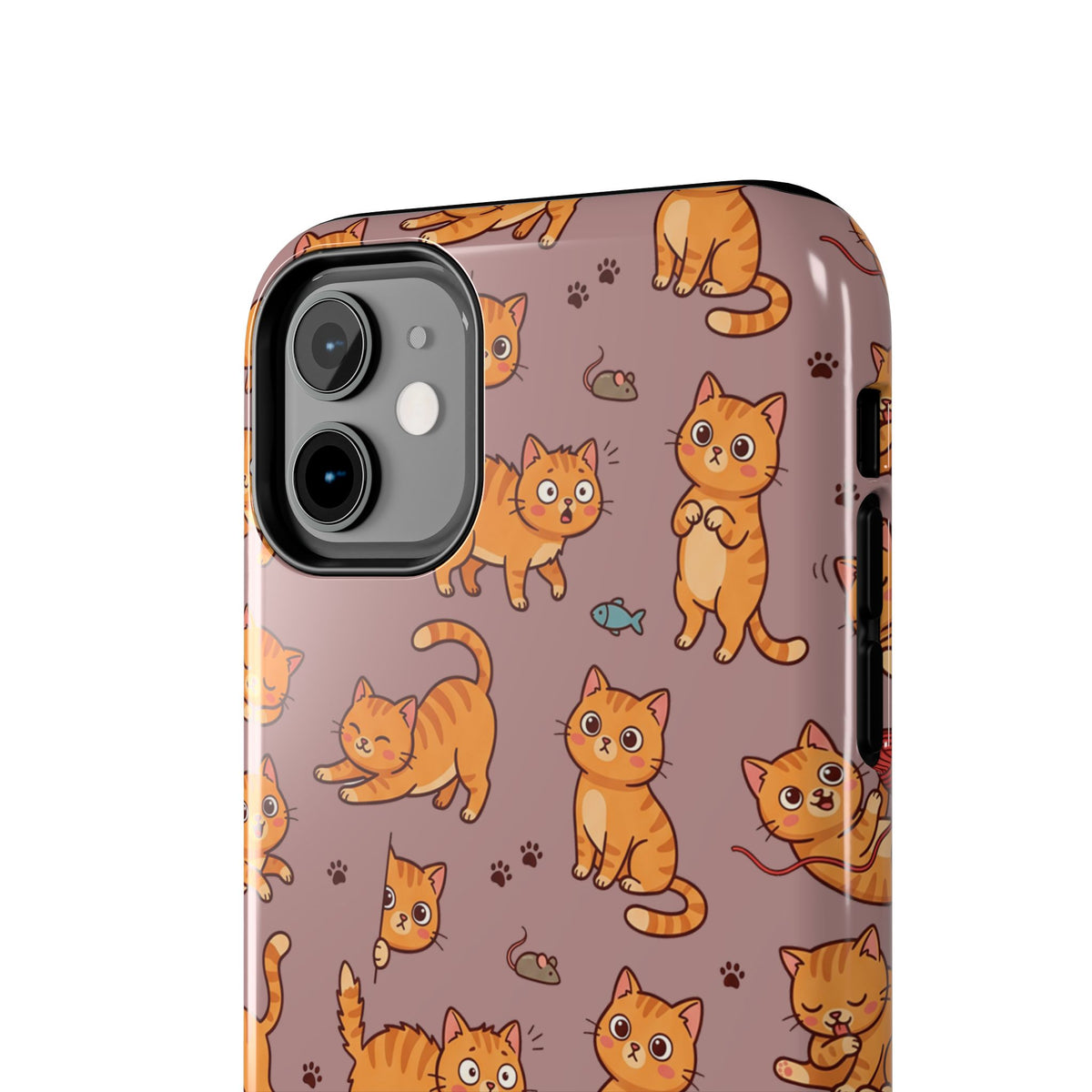 Playful Cats Phone Case – Mocha Edition | Cute Kitten Pattern | iPhone case
