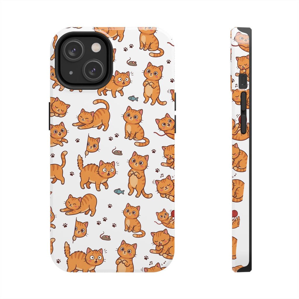 Playful Cats Phone Case – White Edition | Cute Kitten Pattern | iPhone case