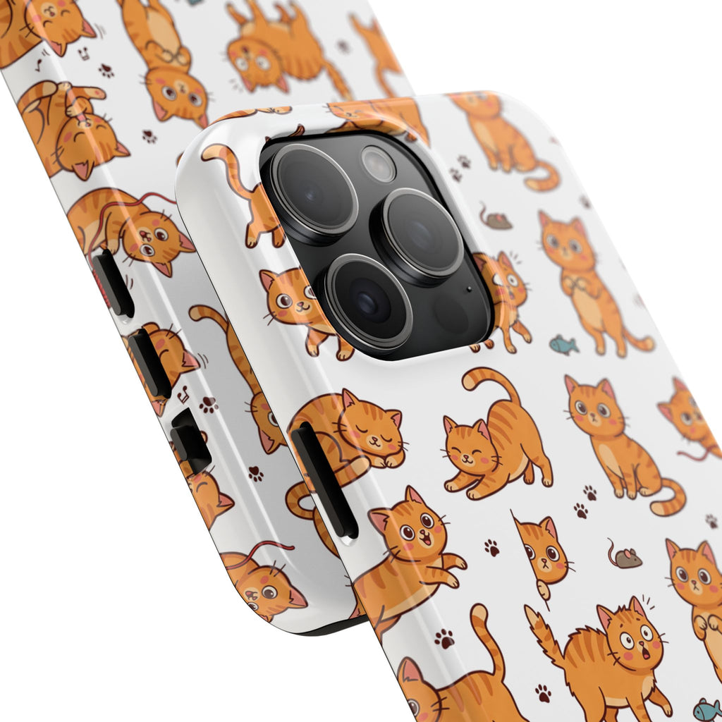 Playful Cats Phone Case – White Edition | Cute Kitten Pattern | iPhone case