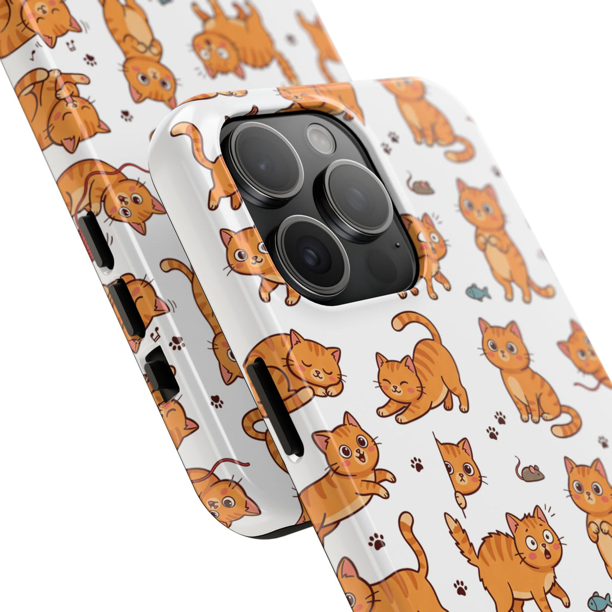 Playful Cats Phone Case – White Edition | Cute Kitten Pattern | iPhone case