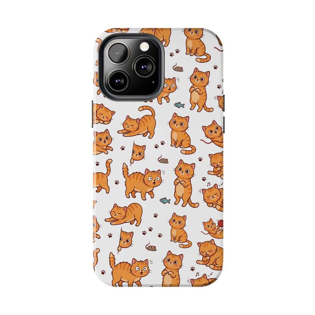 Playful Cats Phone Case – White Edition | Cute Kitten Pattern | iPhone case