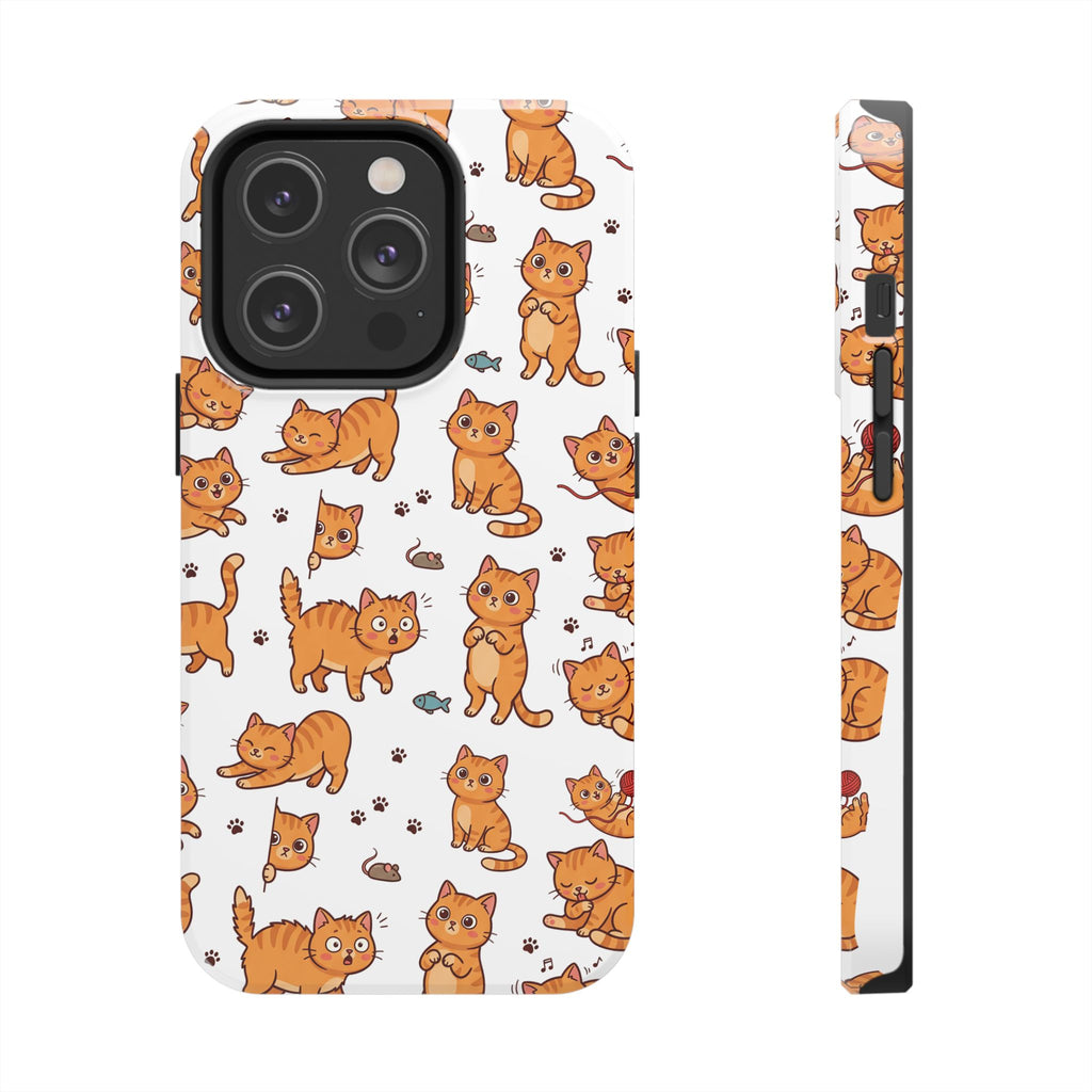 Playful Cats Phone Case – White Edition | Cute Kitten Pattern | iPhone case