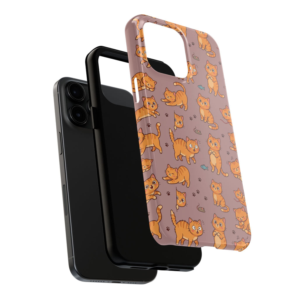 Playful Cats Phone Case – Mocha Edition | Cute Kitten Pattern | iPhone case