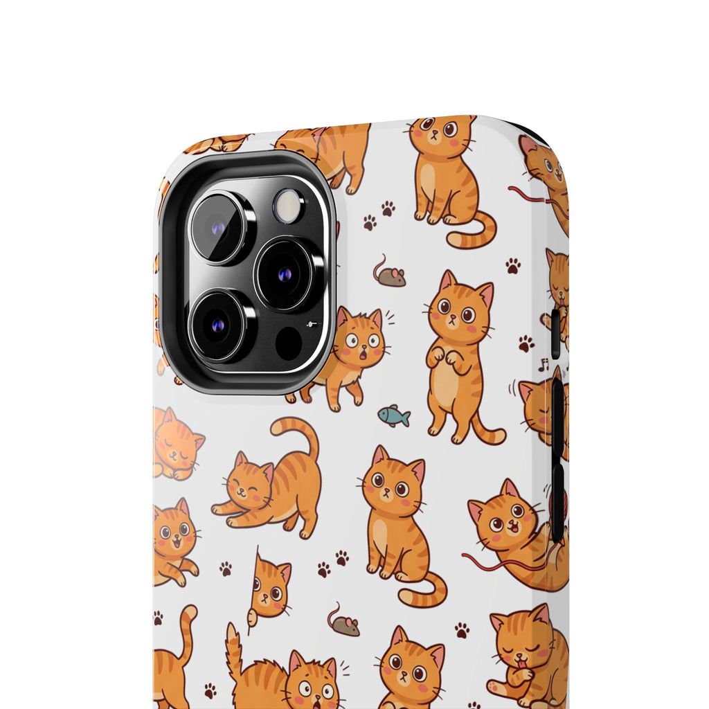 Playful Cats Phone Case – White Edition | Cute Kitten Pattern | iPhone case