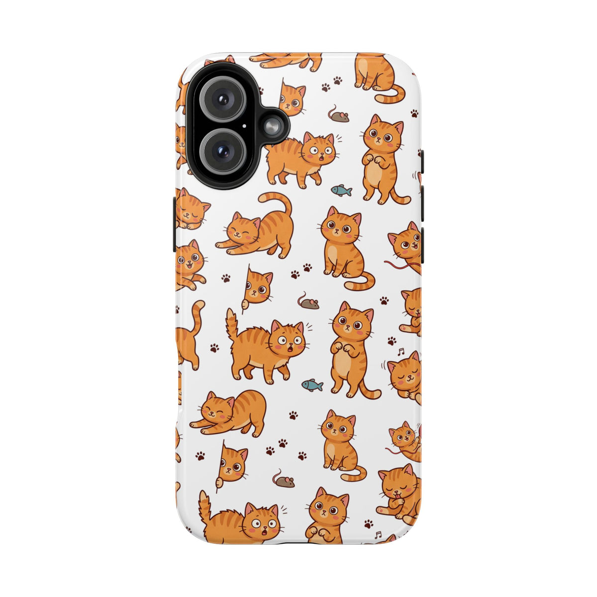 Playful Cats Phone Case – White Edition | Cute Kitten Pattern | iPhone case
