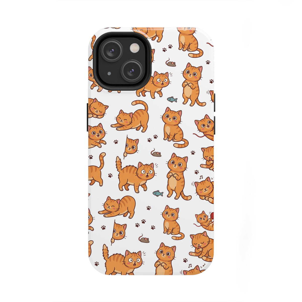 Playful Cats Phone Case – White Edition | Cute Kitten Pattern | iPhone case