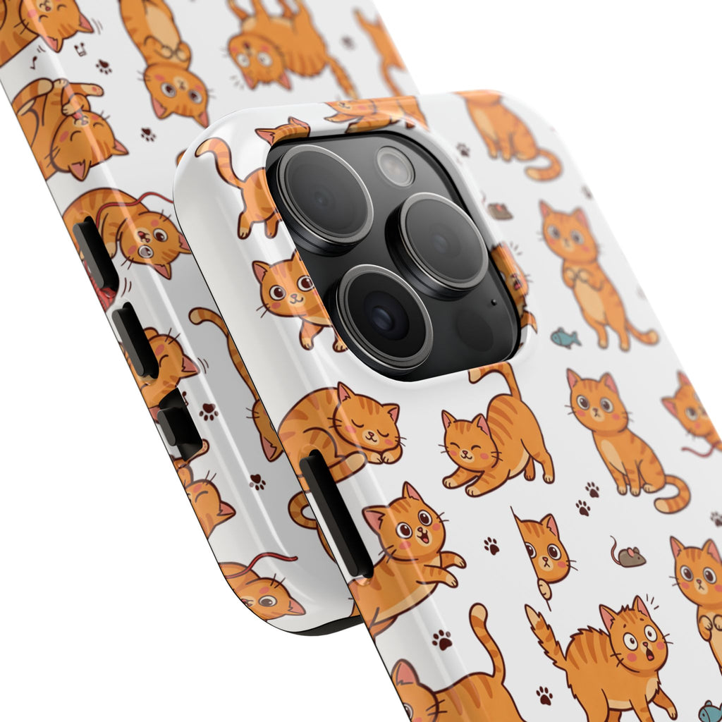 Playful Cats Phone Case – White Edition | Cute Kitten Pattern | iPhone case