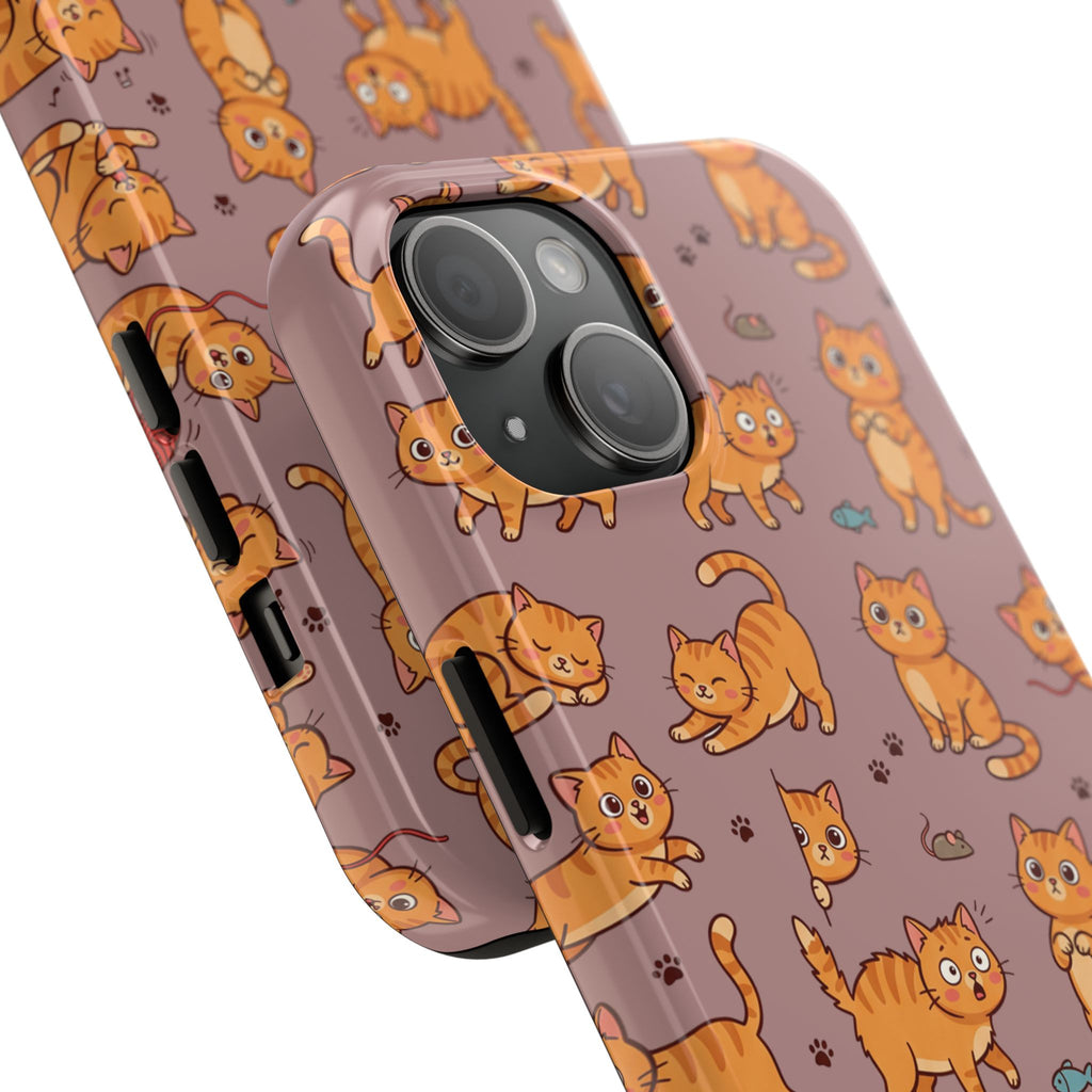 Playful Cats Phone Case – Mocha Edition | Cute Kitten Pattern | iPhone case