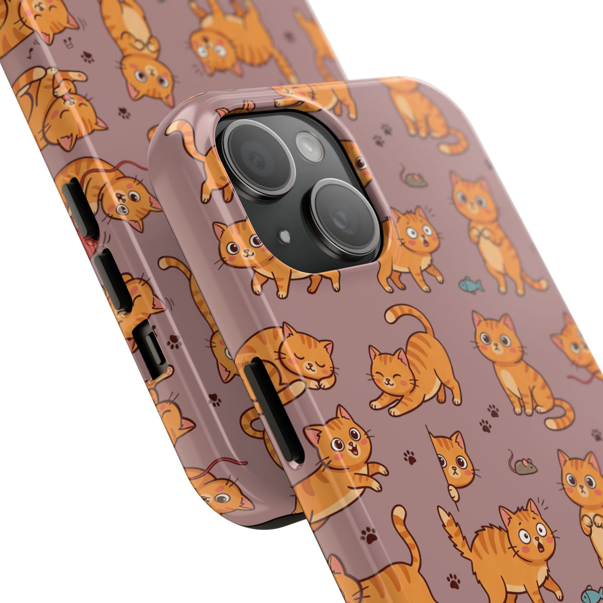 Playful Cats Phone Case – Mocha Edition | Cute Kitten Pattern | iPhone case