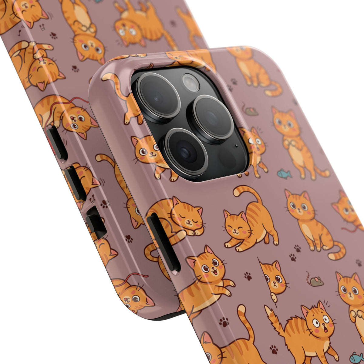 Playful Cats Phone Case – Mocha Edition | Cute Kitten Pattern | iPhone case