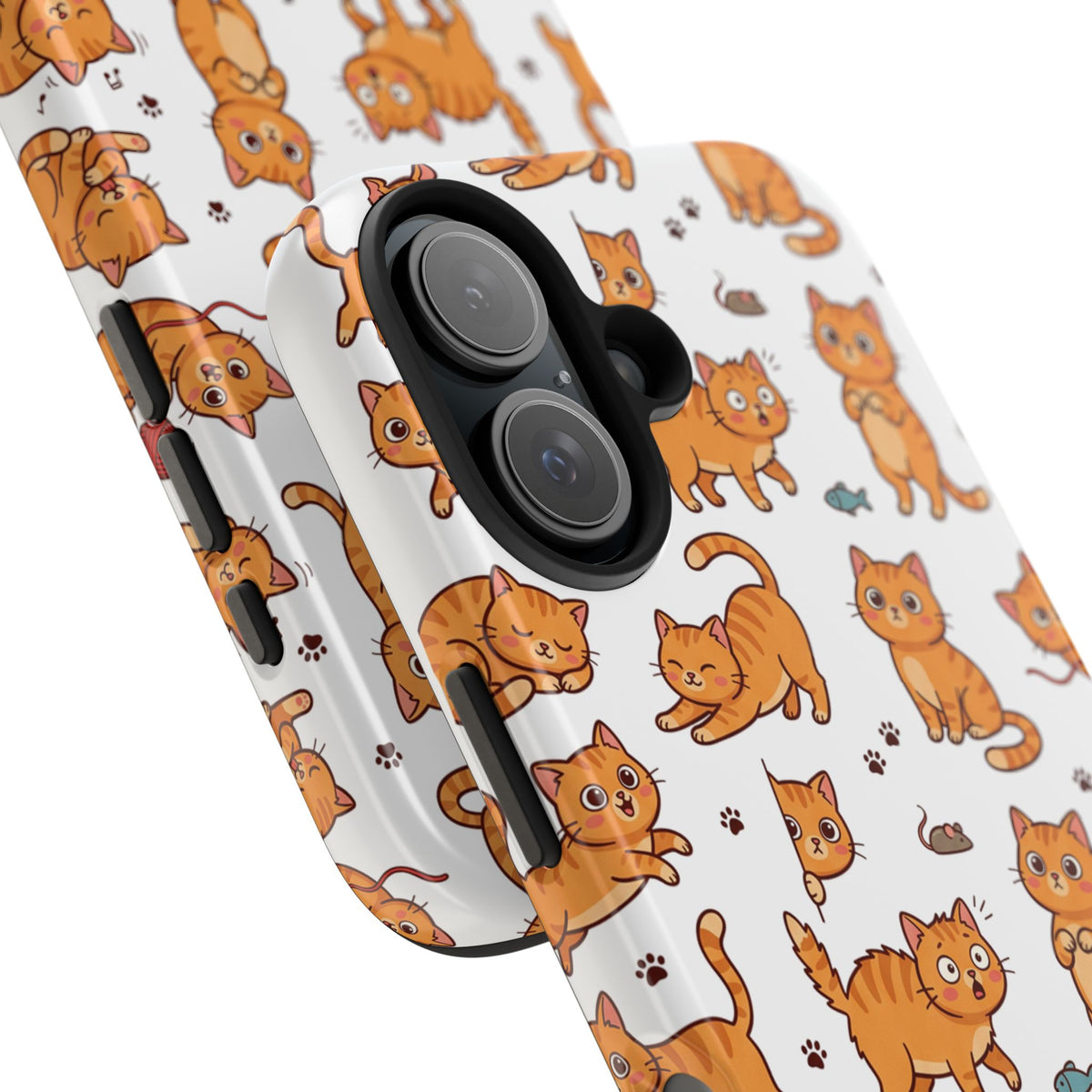 Playful Cats Phone Case – White Edition | Cute Kitten Pattern | iPhone case