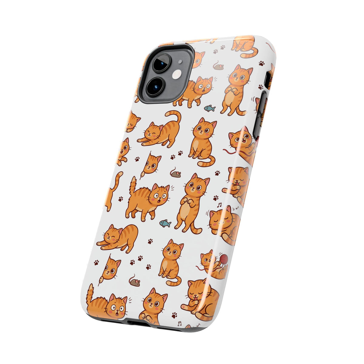 Playful Cats Phone Case – White Edition | Cute Kitten Pattern | iPhone case