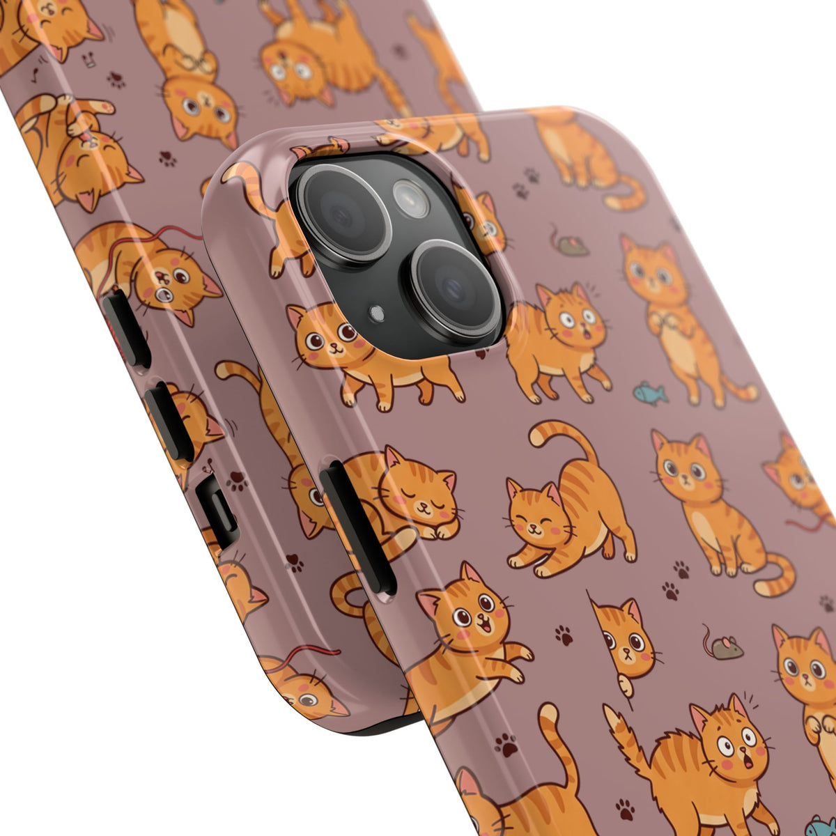 Playful Cats Phone Case – Mocha Edition | Cute Kitten Pattern | iPhone case
