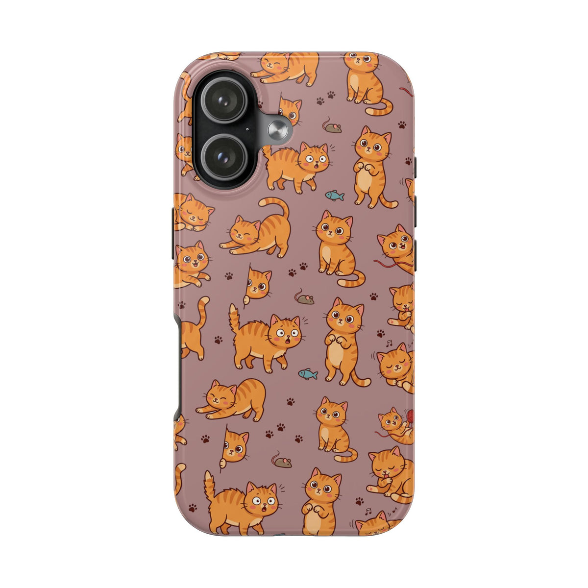 Playful Cats Phone Case – Mocha Edition | Cute Kitten Pattern | iPhone case