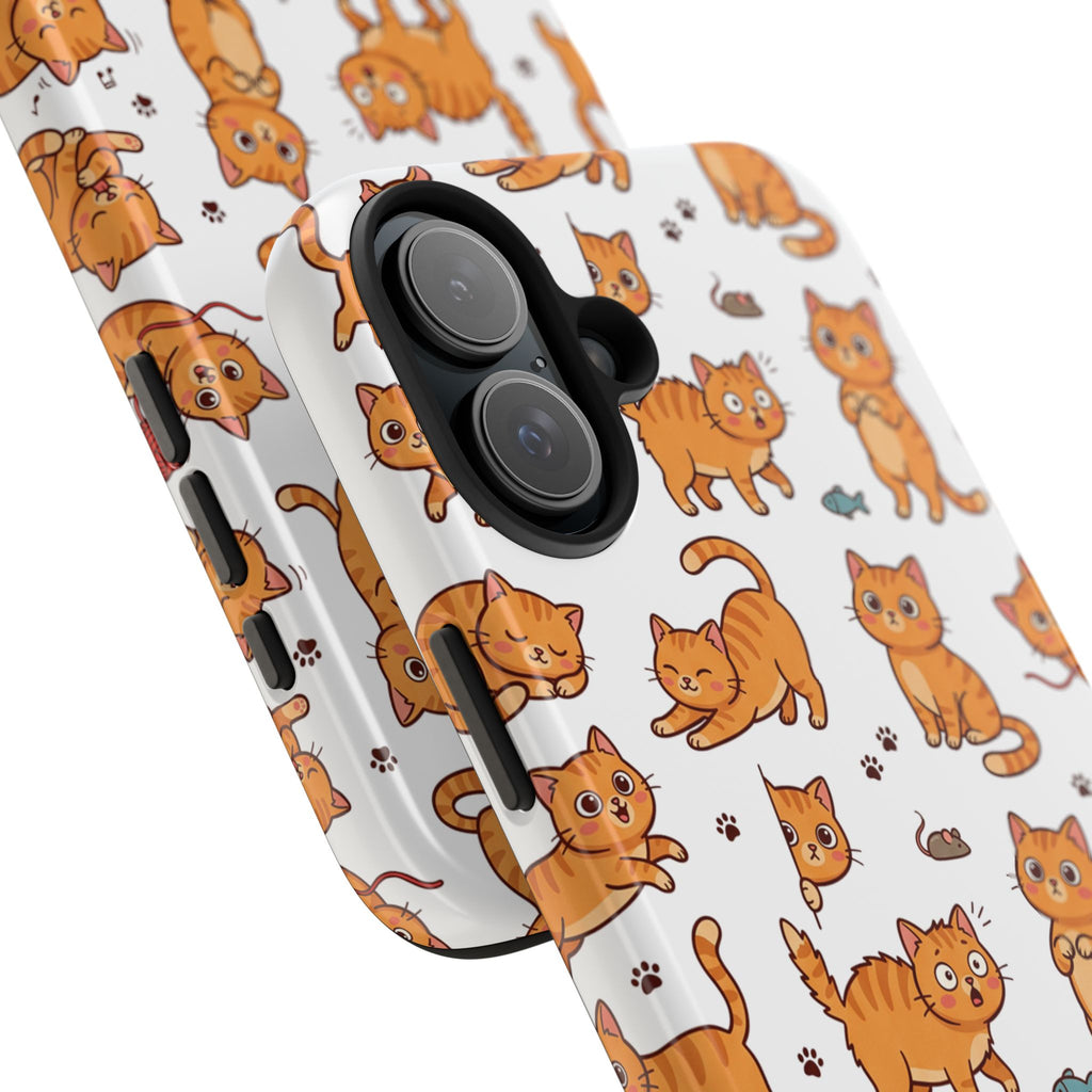 Playful Cats Phone Case – White Edition | Cute Kitten Pattern | iPhone case