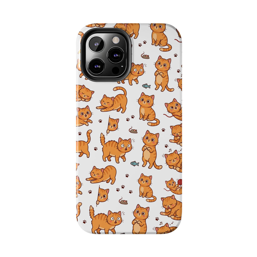 Playful Cats Phone Case – White Edition | Cute Kitten Pattern | iPhone case