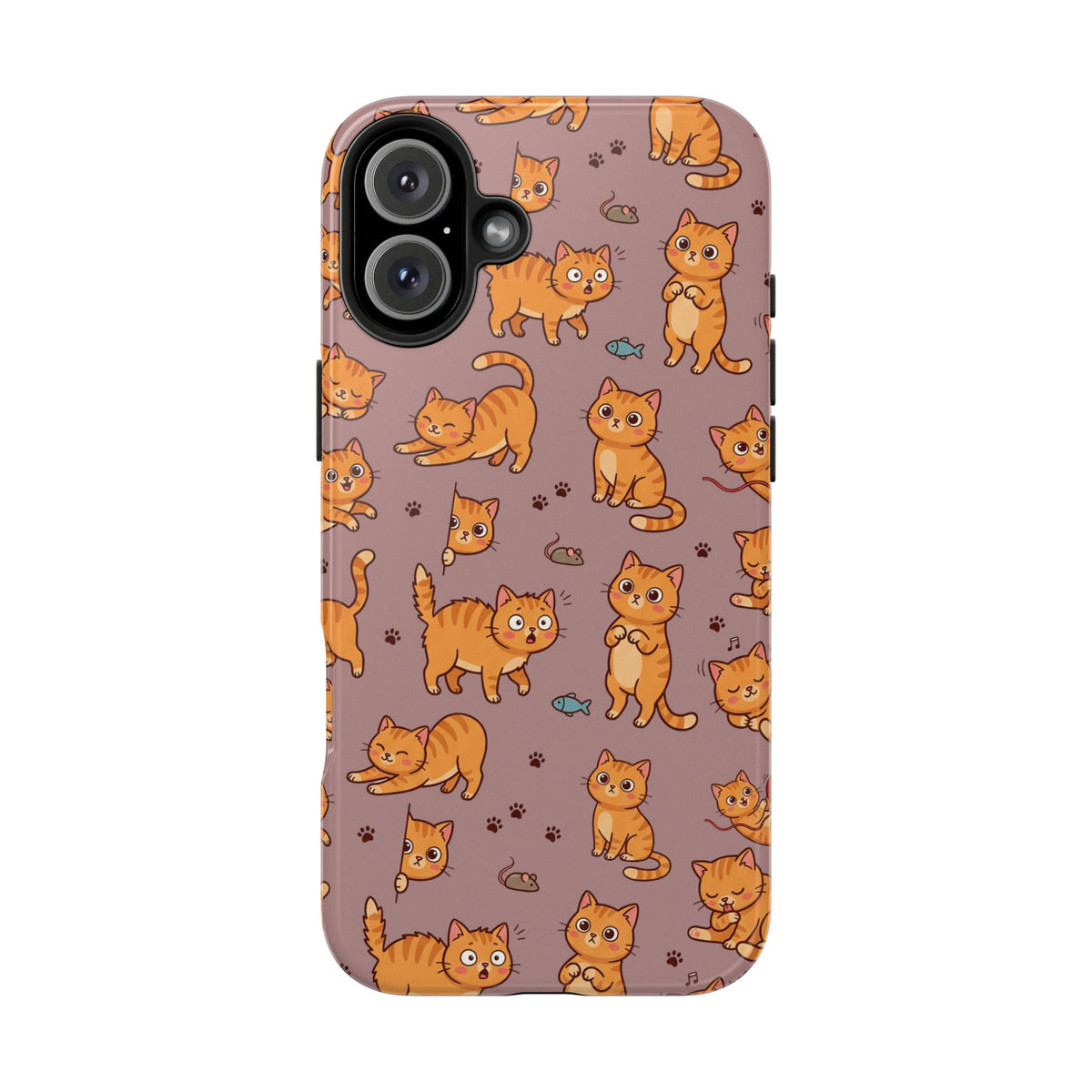 Playful Cats Phone Case – Mocha Edition | Cute Kitten Pattern | iPhone case