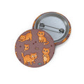 Cute Orange Cat Pattern Pin Button