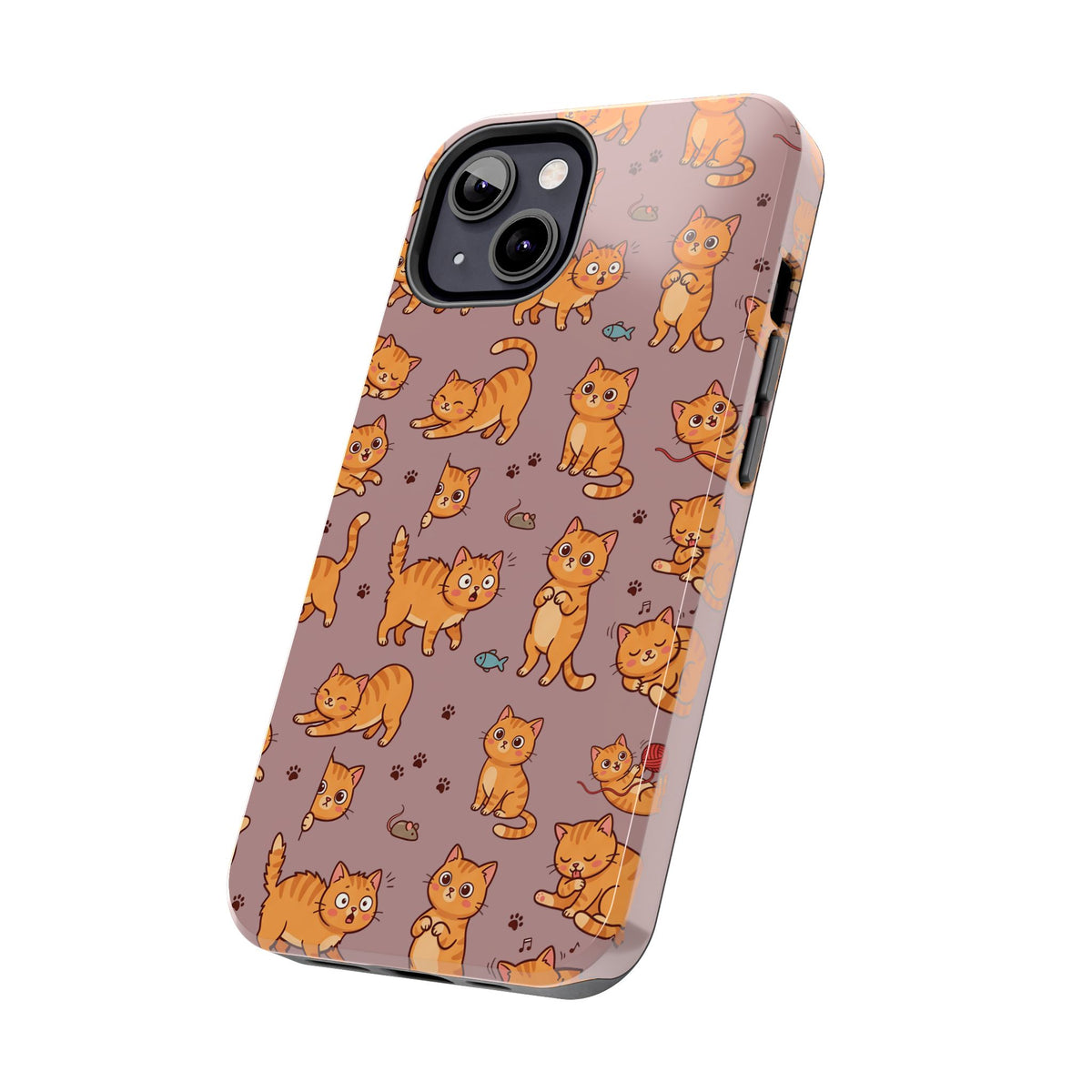 Playful Cats Phone Case – Mocha Edition | Cute Kitten Pattern | iPhone case