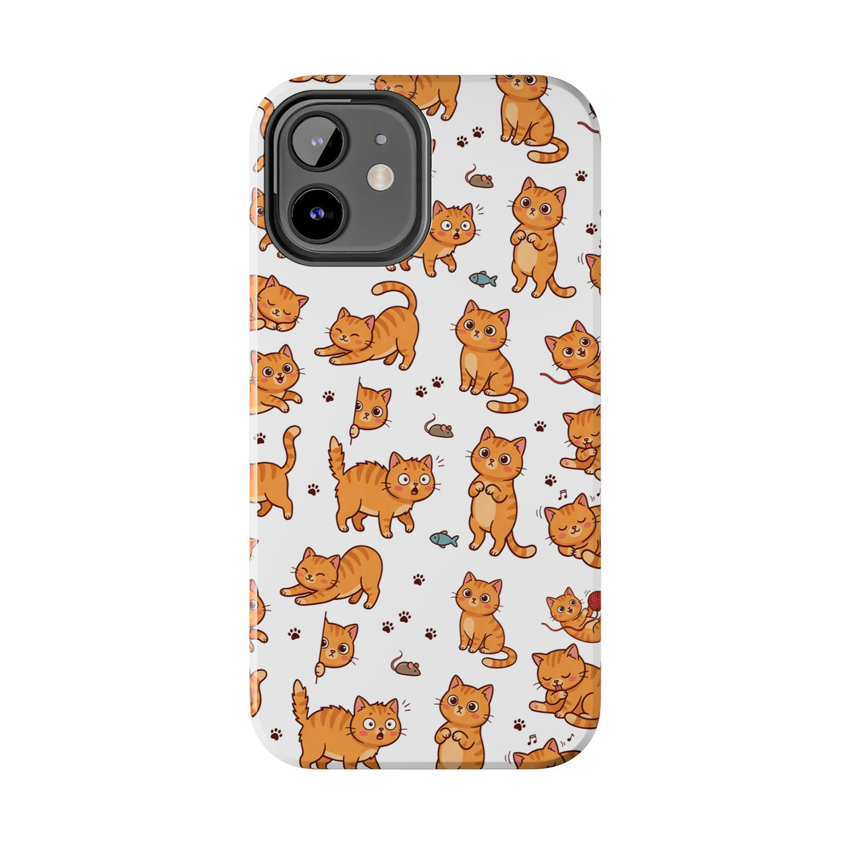 Playful Cats Phone Case – White Edition | Cute Kitten Pattern | iPhone case