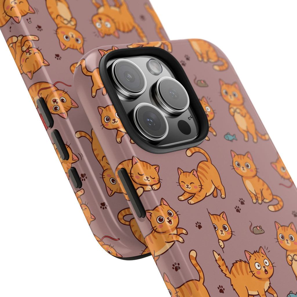 Playful Cats Phone Case – Mocha Edition | Cute Kitten Pattern | iPhone case