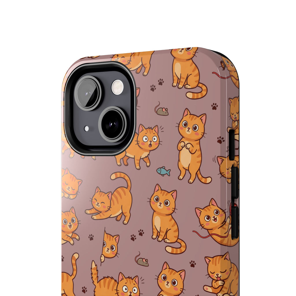 Playful Cats Phone Case – Mocha Edition | Cute Kitten Pattern | iPhone case