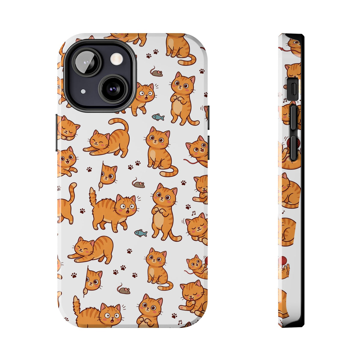 Playful Cats Phone Case – White Edition | Cute Kitten Pattern | iPhone case