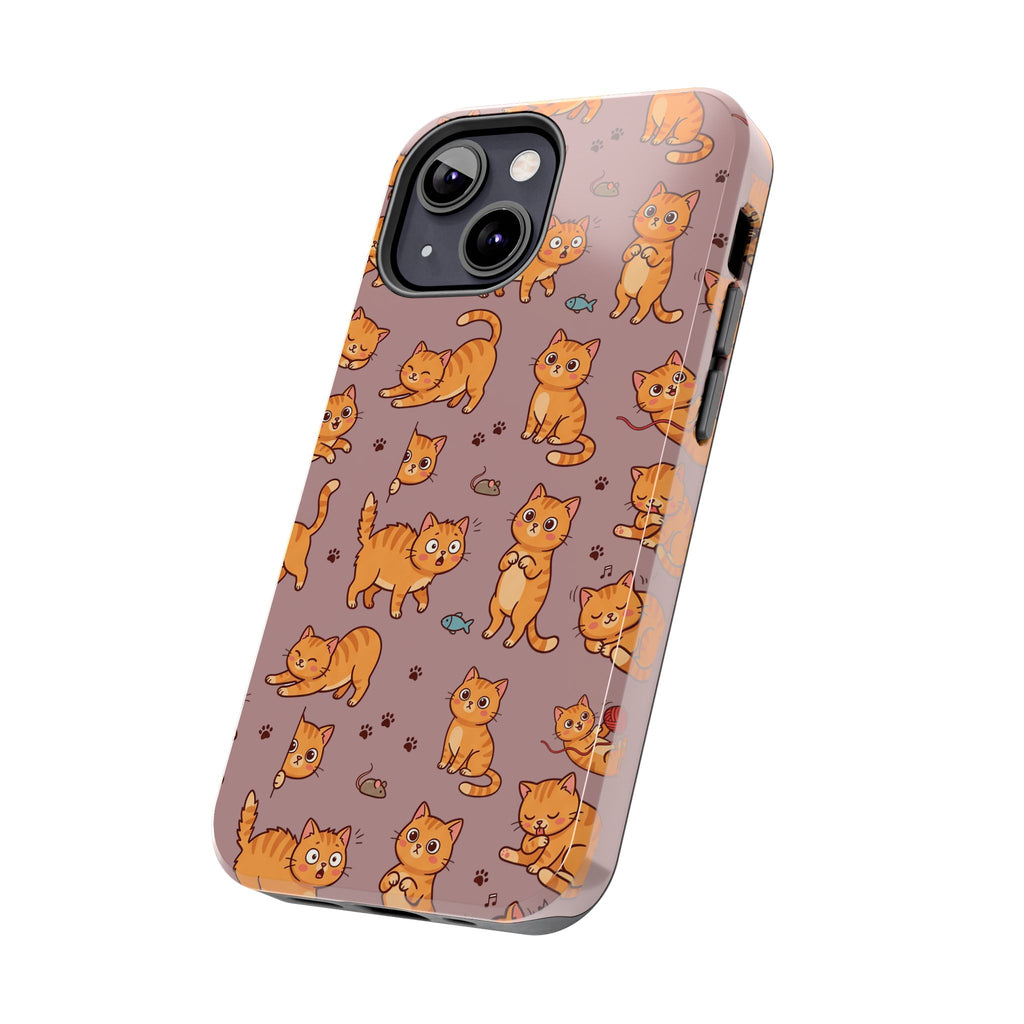 Playful Cats Phone Case – Mocha Edition | Cute Kitten Pattern | iPhone case