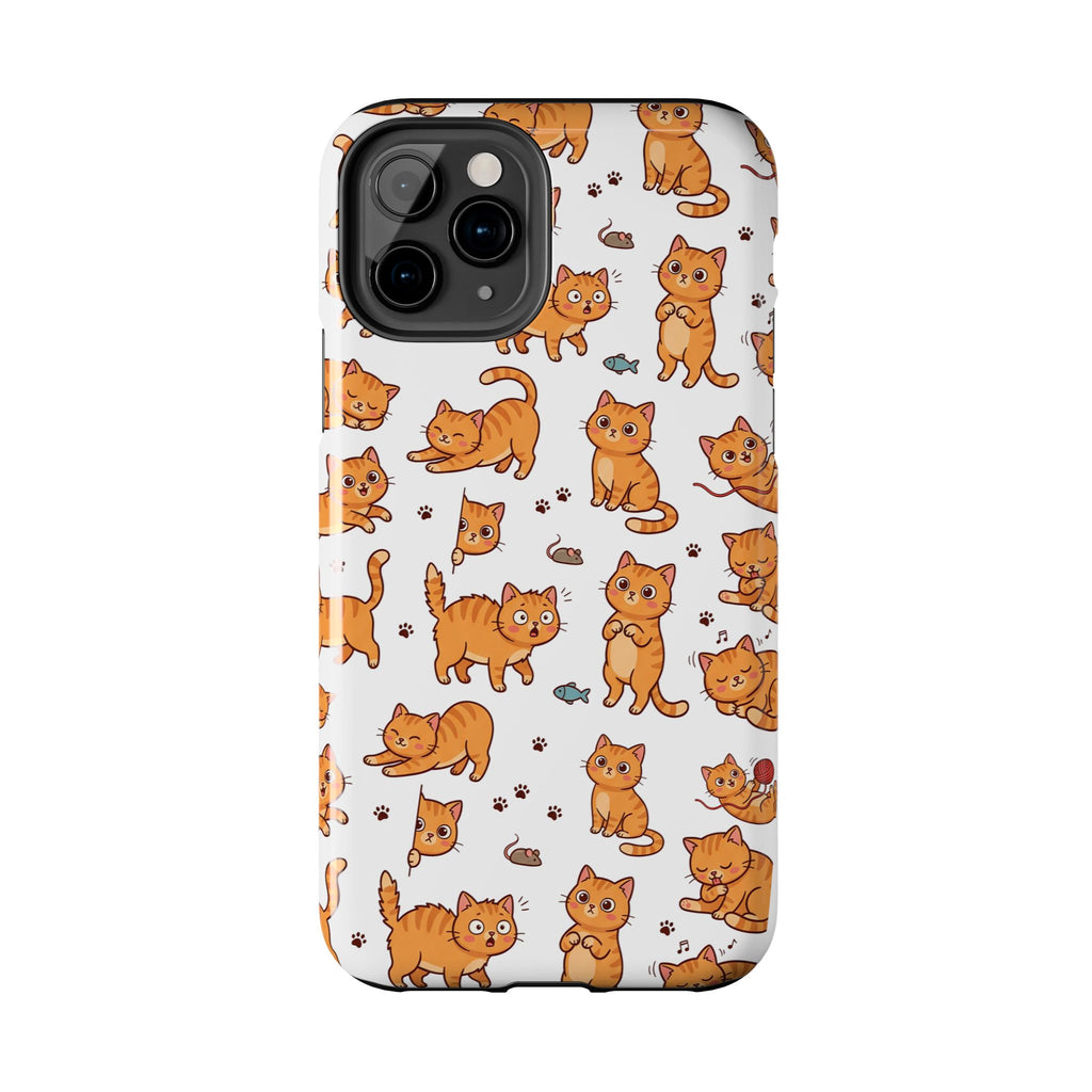 Playful Cats Phone Case – White Edition | Cute Kitten Pattern | iPhone case