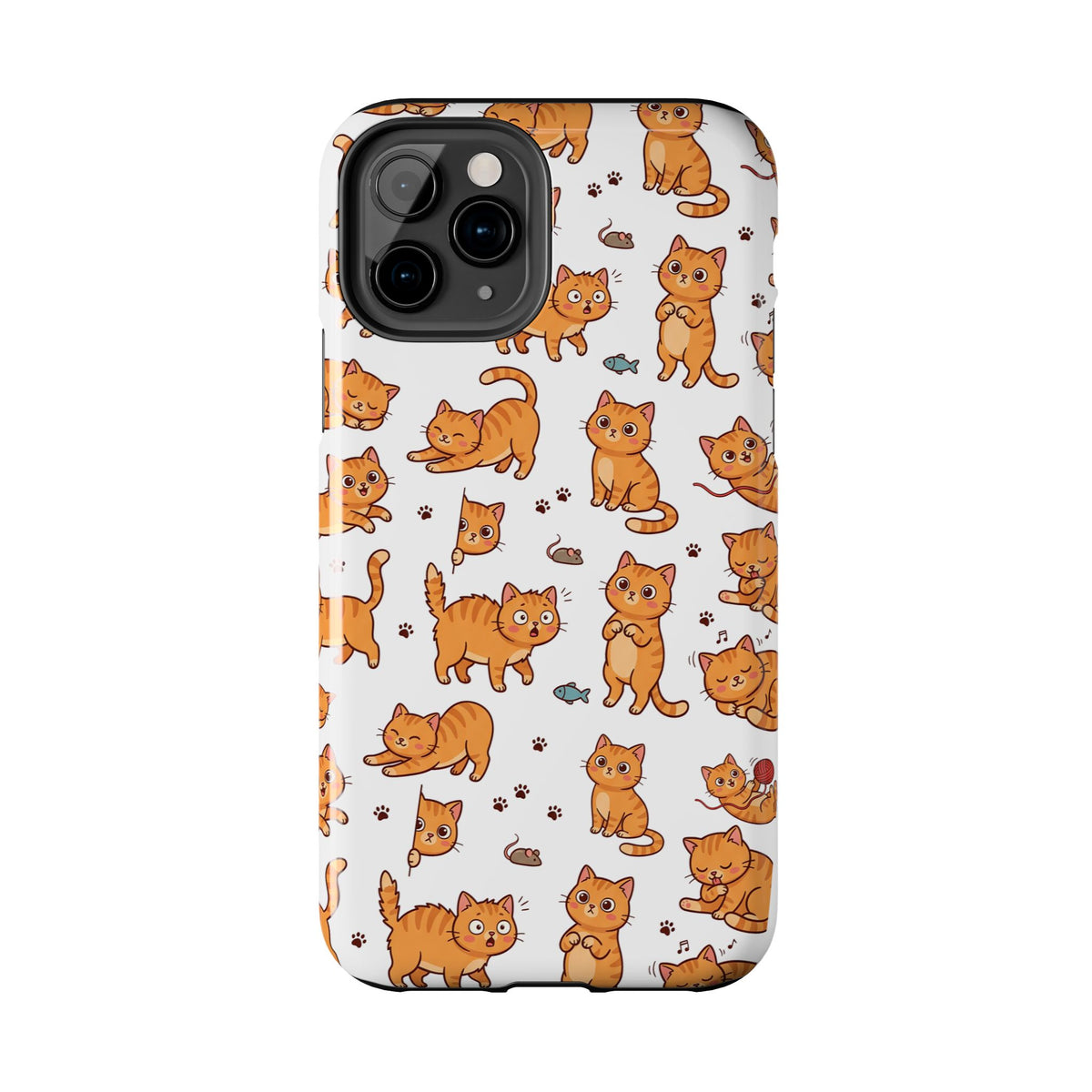 Playful Cats Phone Case – White Edition | Cute Kitten Pattern | iPhone case