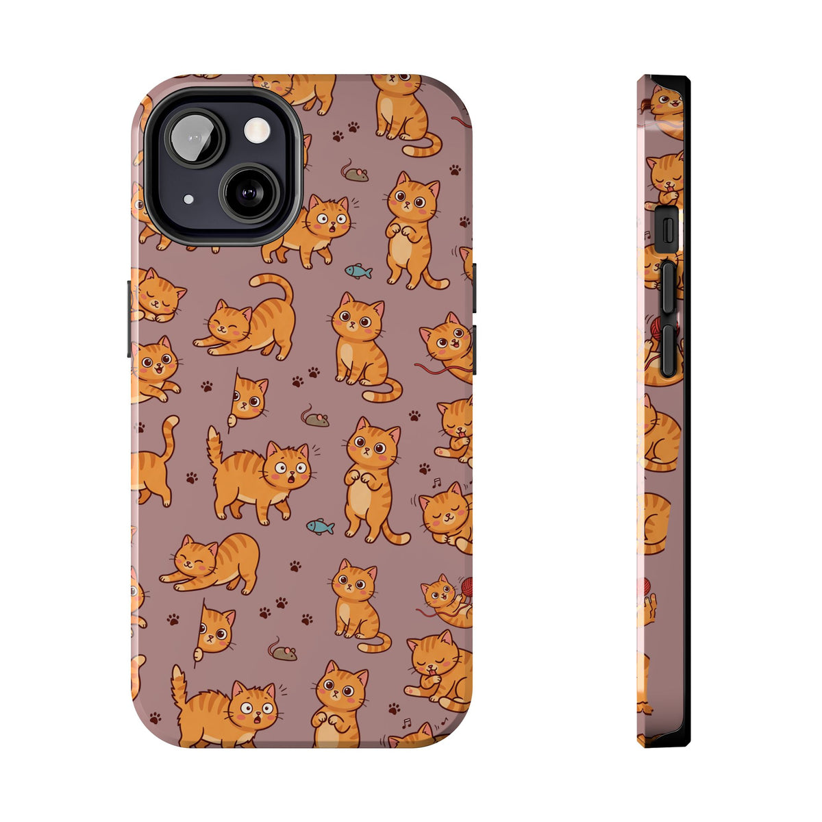 Playful Cats Phone Case – Mocha Edition | Cute Kitten Pattern | iPhone case