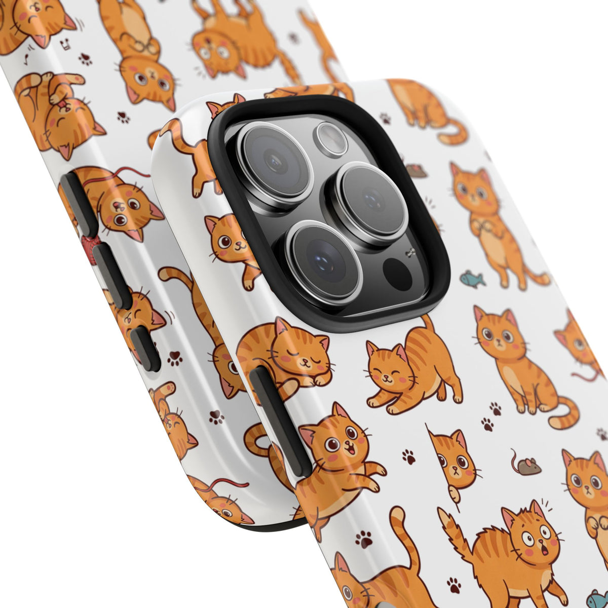Playful Cats Phone Case – White Edition | Cute Kitten Pattern | iPhone case
