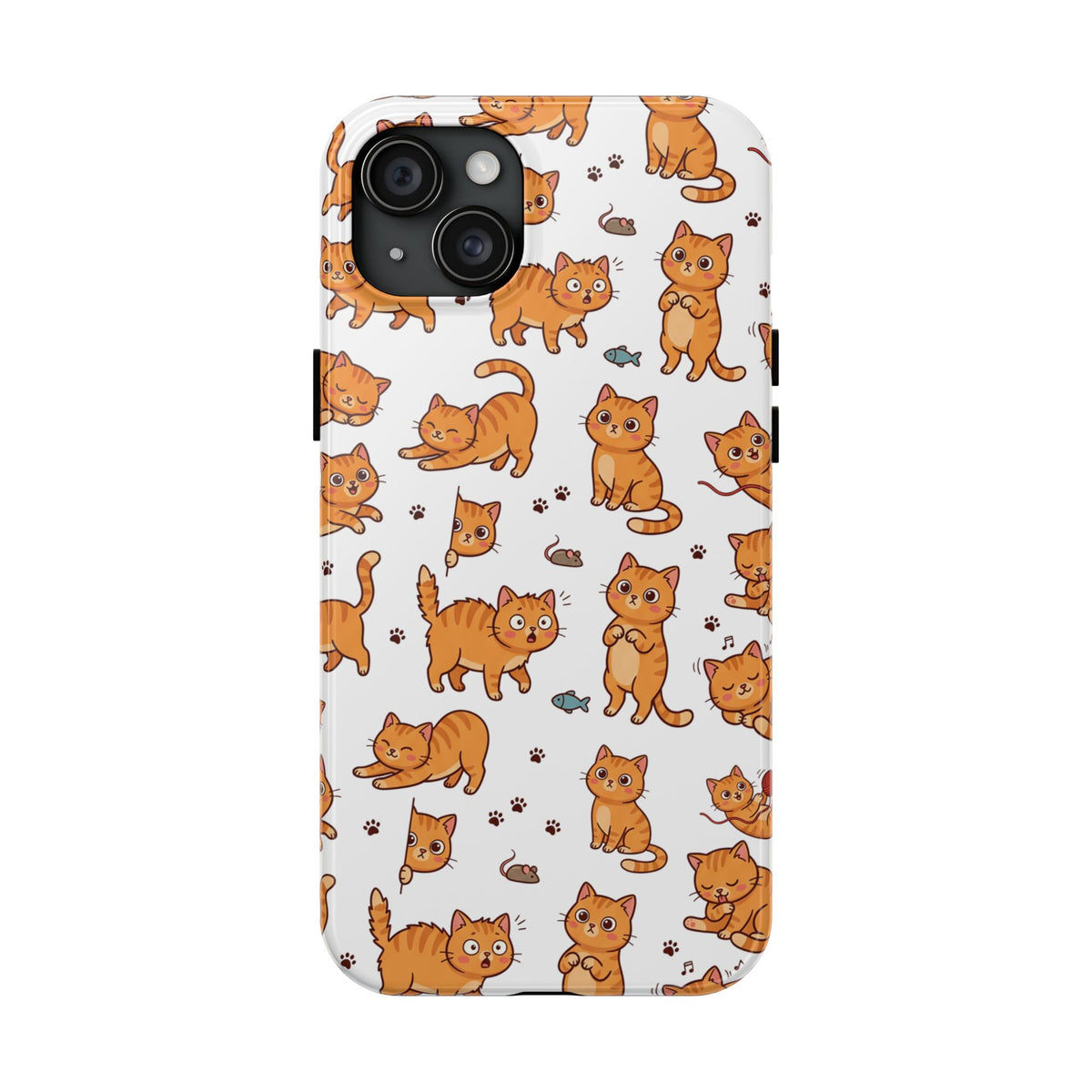 Playful Cats Phone Case – White Edition | Cute Kitten Pattern | iPhone case