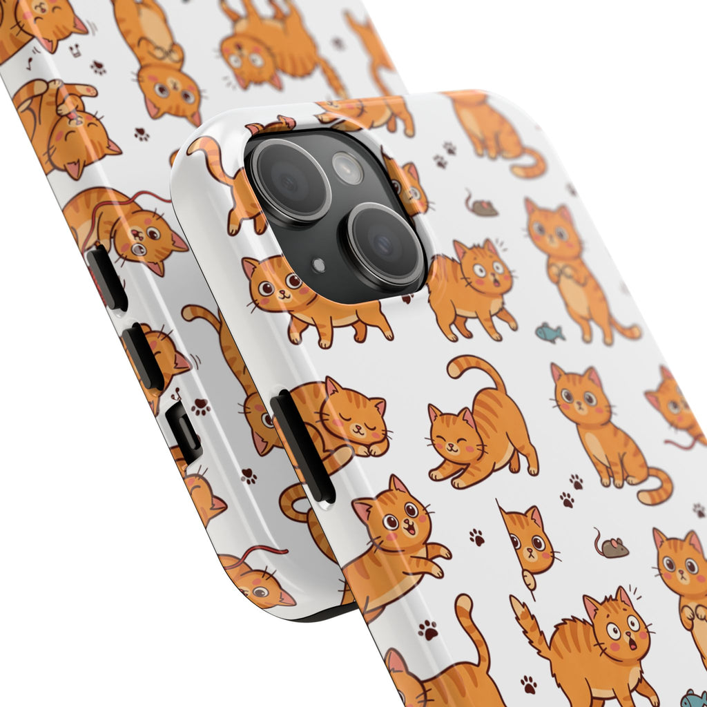Playful Cats Phone Case – White Edition | Cute Kitten Pattern | iPhone case