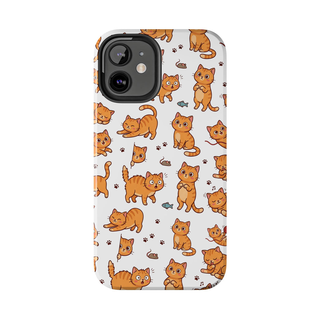 Playful Cats Phone Case – White Edition | Cute Kitten Pattern | iPhone case