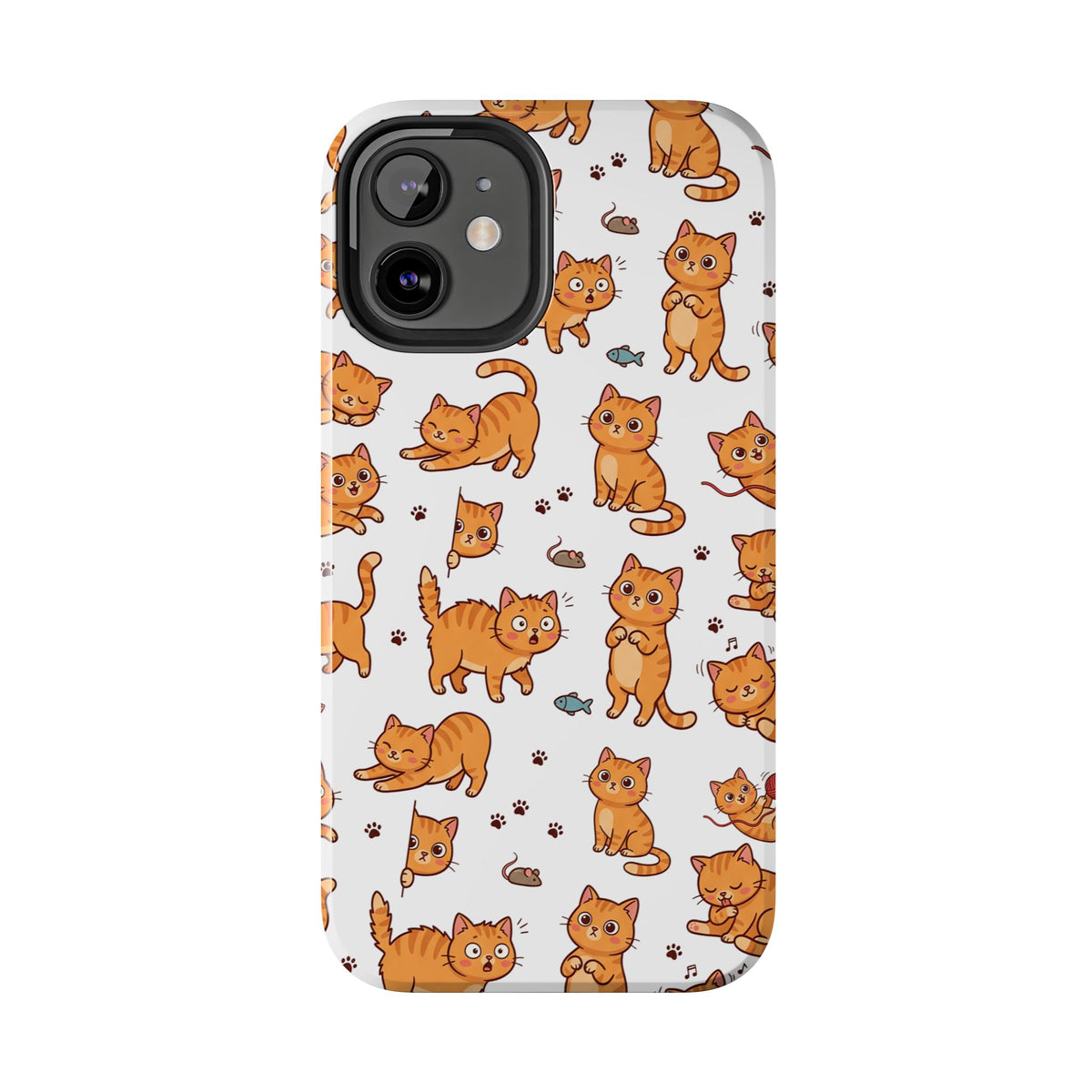 Playful Cats Phone Case – White Edition | Cute Kitten Pattern | iPhone case