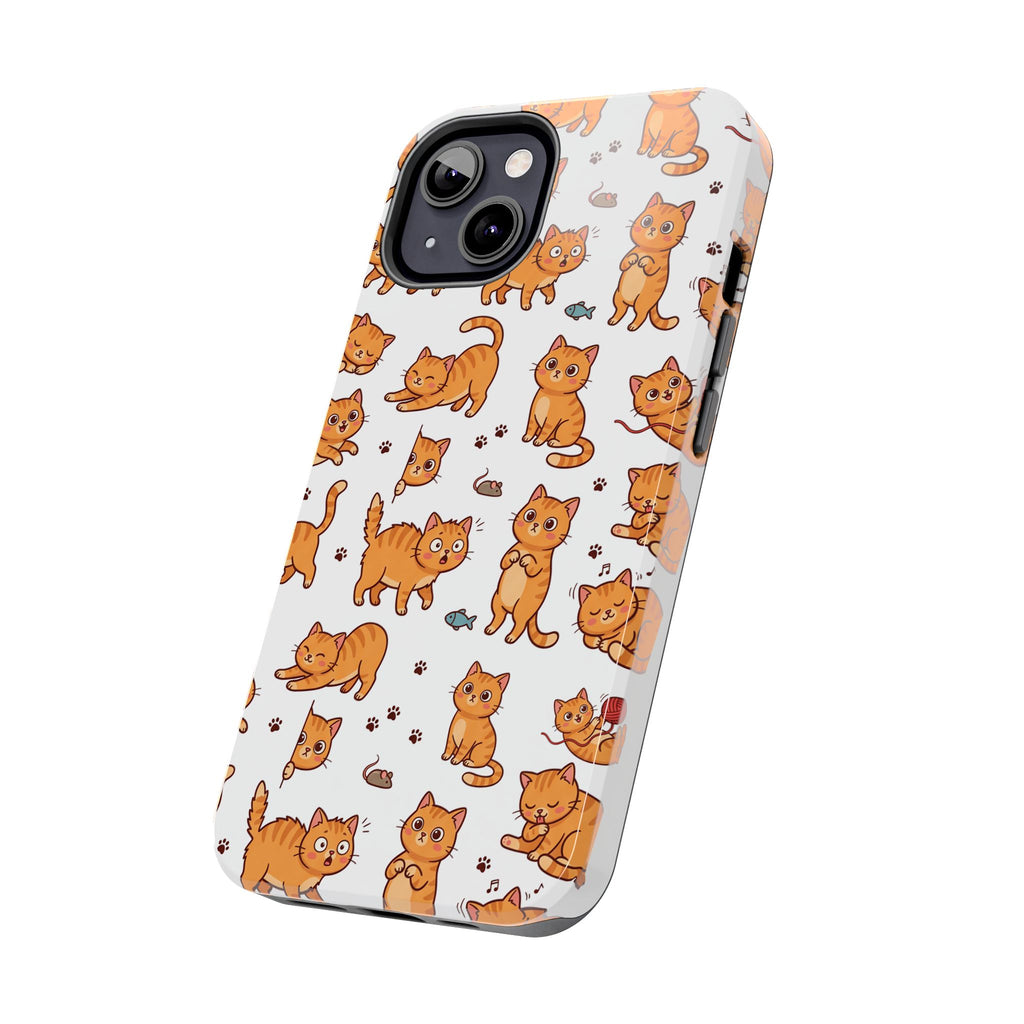 Playful Cats Phone Case – White Edition | Cute Kitten Pattern | iPhone case