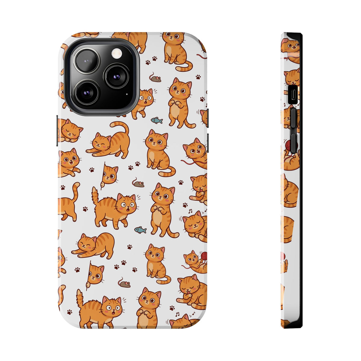 Playful Cats Phone Case – White Edition | Cute Kitten Pattern | iPhone case