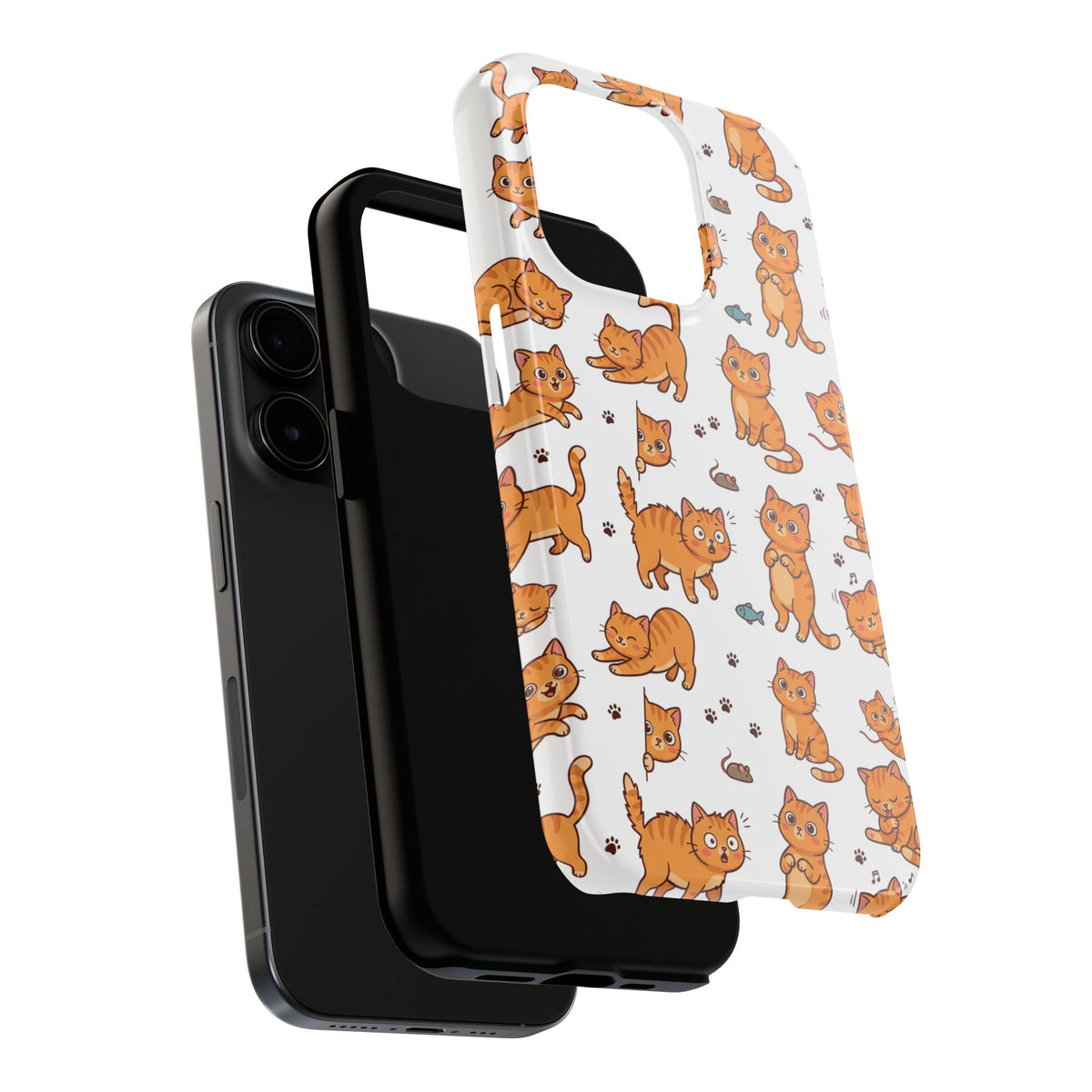 Playful Cats Phone Case – White Edition | Cute Kitten Pattern | iPhone case