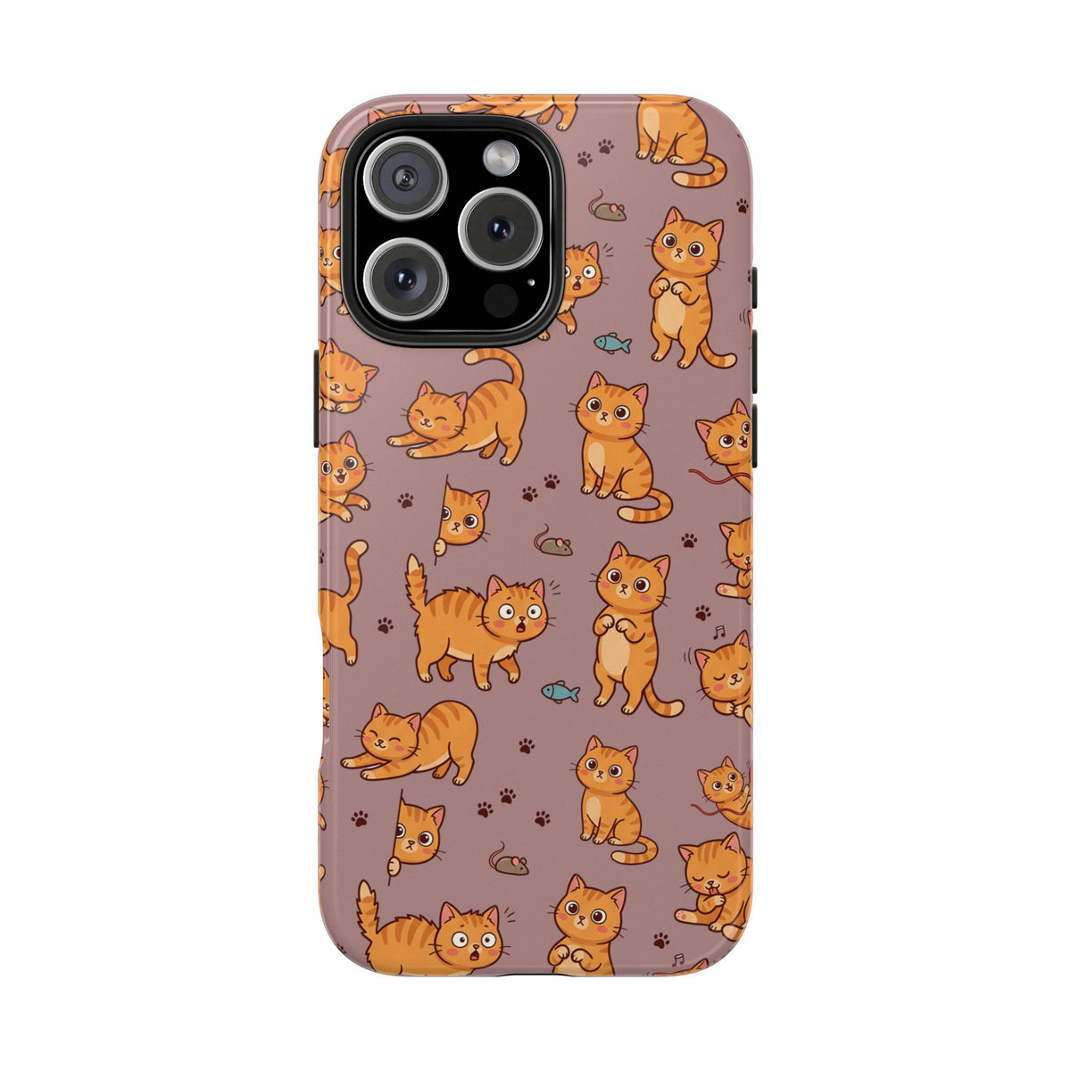 Playful Cats Phone Case – Mocha Edition | Cute Kitten Pattern | iPhone case