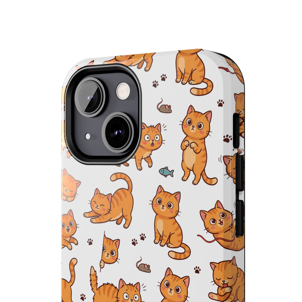 Playful Cats Phone Case – White Edition | Cute Kitten Pattern | iPhone case