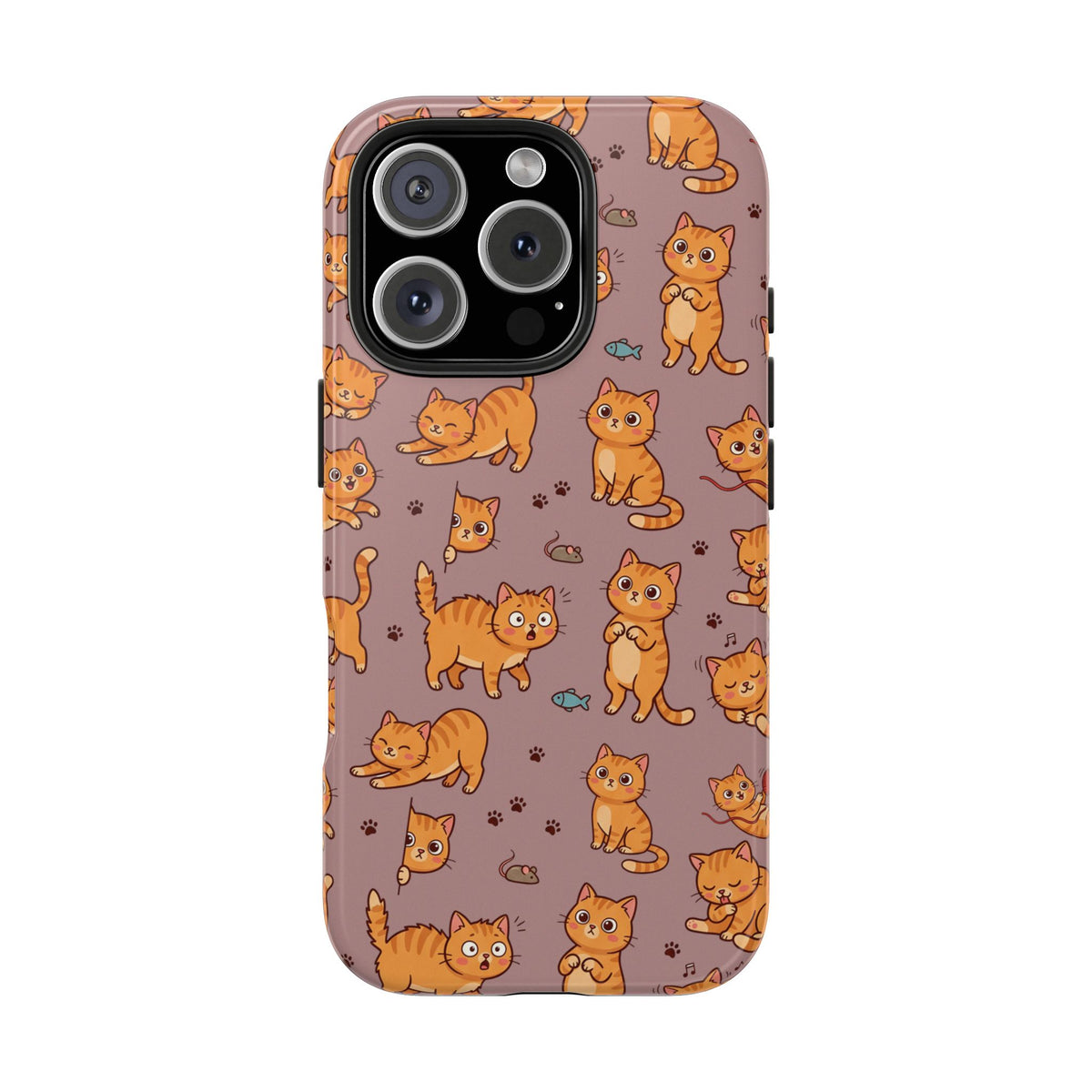 Playful Cats Phone Case – Mocha Edition | Cute Kitten Pattern | iPhone case