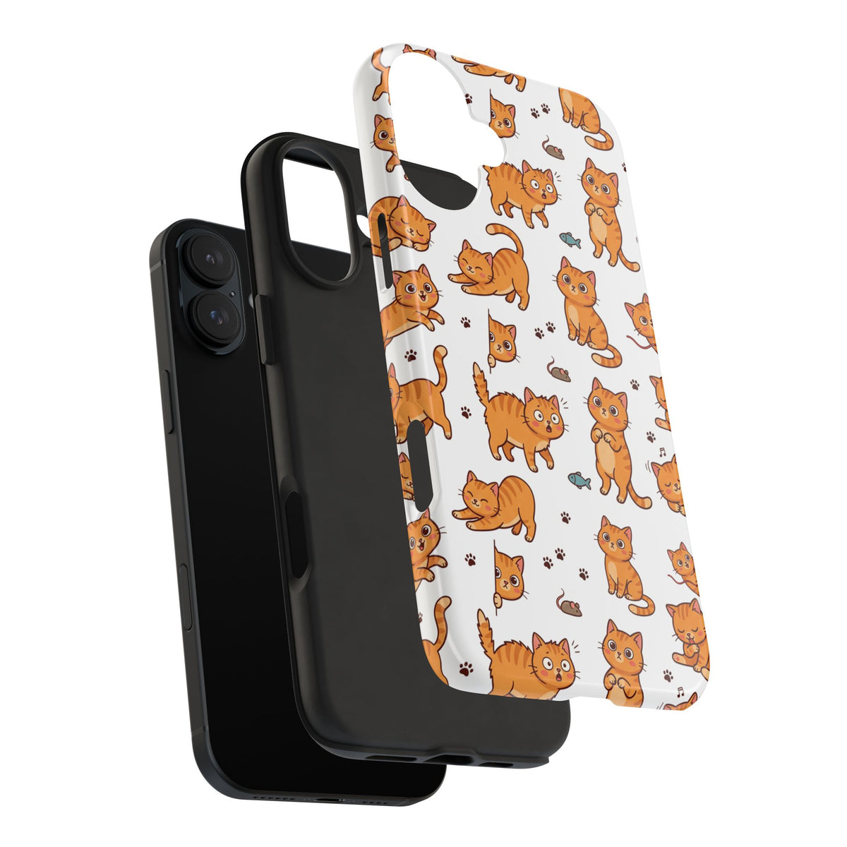 Playful Cats Phone Case – White Edition | Cute Kitten Pattern | iPhone case