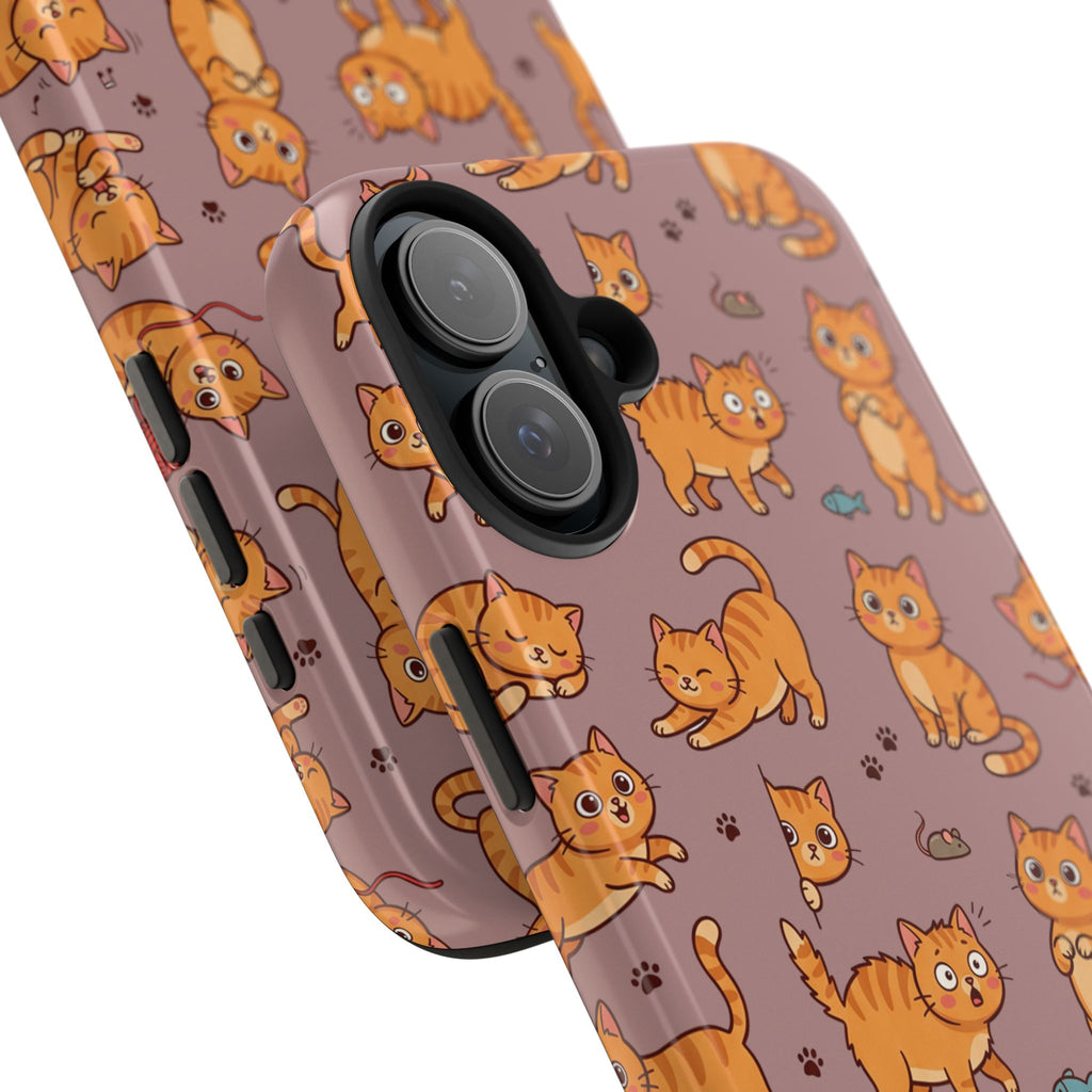 Playful Cats Phone Case – Mocha Edition | Cute Kitten Pattern | iPhone case