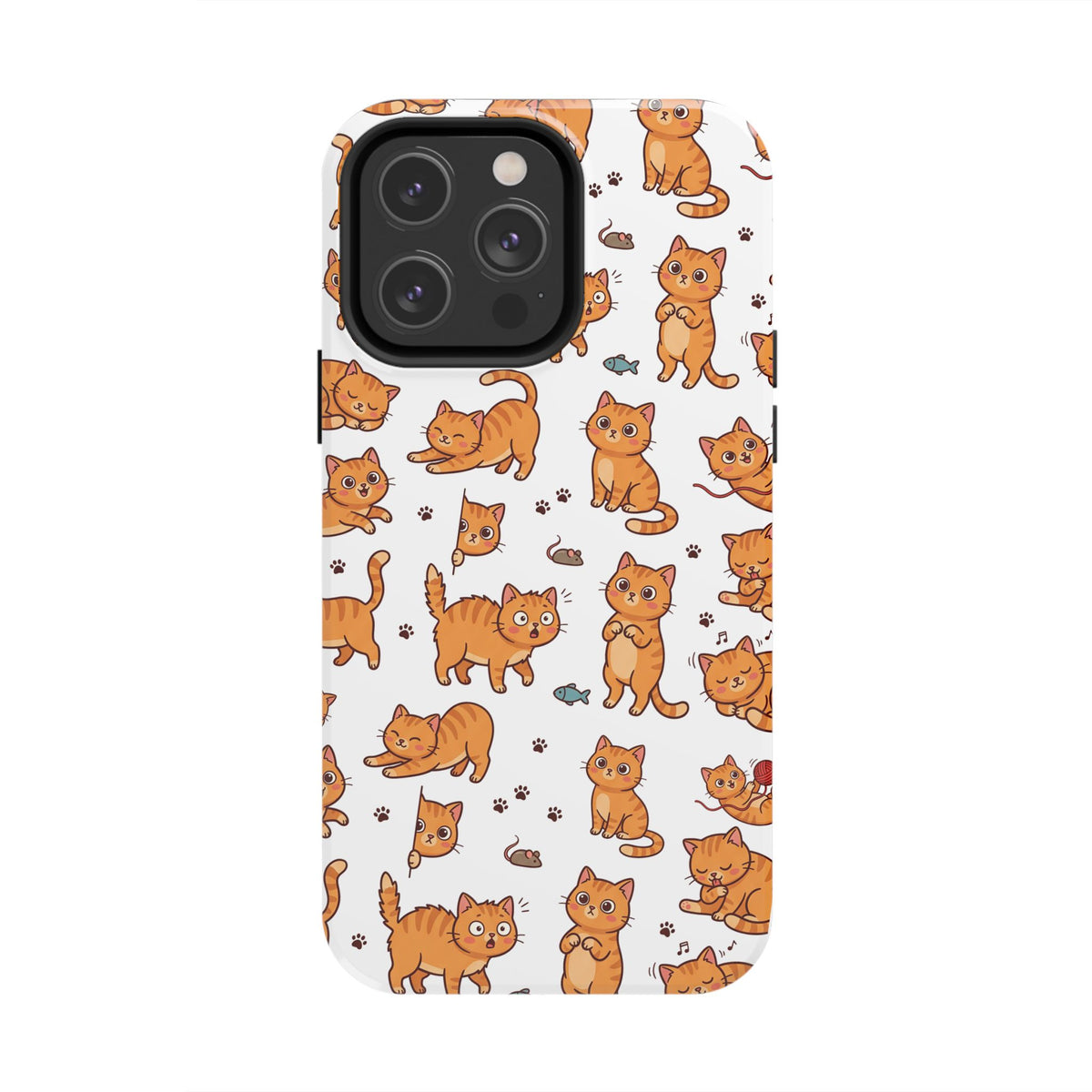 Playful Cats Phone Case – White Edition | Cute Kitten Pattern | iPhone case