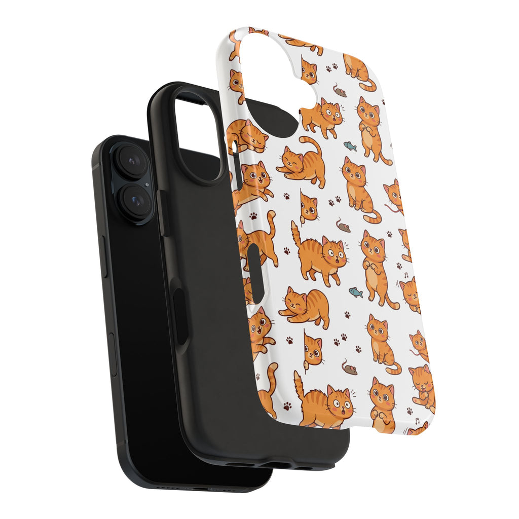 Playful Cats Phone Case – White Edition | Cute Kitten Pattern | iPhone case